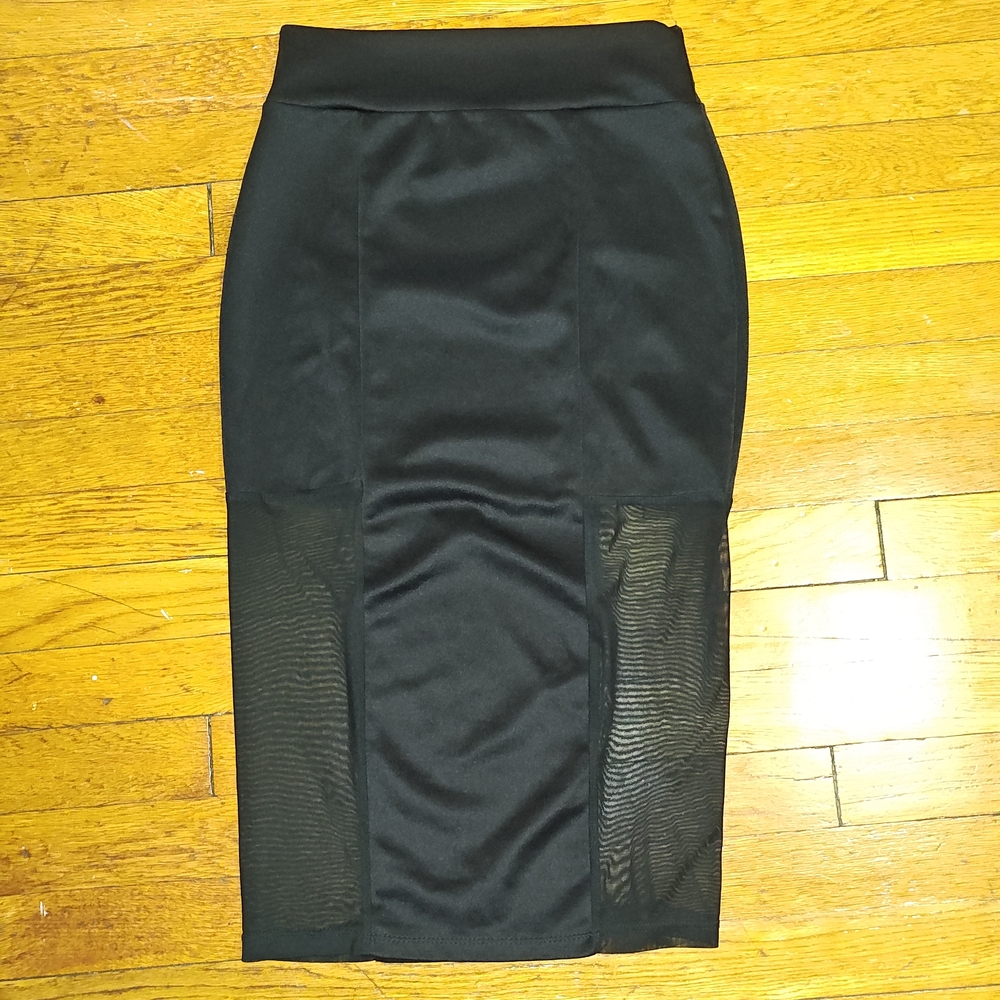Forever 21 long black pencil maxi skirt Women's Fashion Size Medium Casual Sz M - Picture 4 of 4